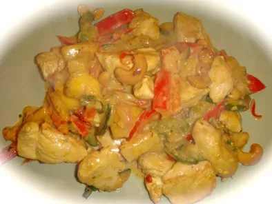 Poulet coco-curry au wok