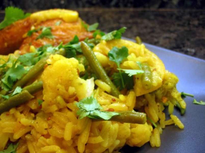 Poulet curry citron et pilaf de chou-fleur et haricots verts - photo 5