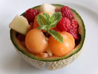 Recette ! Coupe melon en salade de fruits