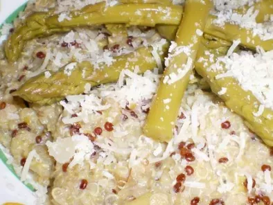 Risotto de quinoa (ou quinoasotto) au parmesan et asperges vertes - photo 2