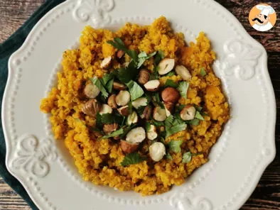 Risotto végétarien au quinoa, butternut, noisettes et coriandre - Quinotto