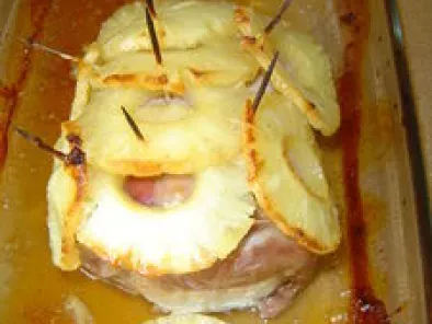 Roti de porc à l'ananas caramélisé au miel