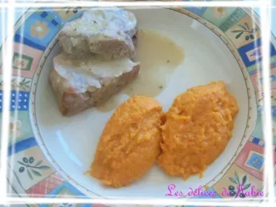 Rôti de porc et sa purée de carottes