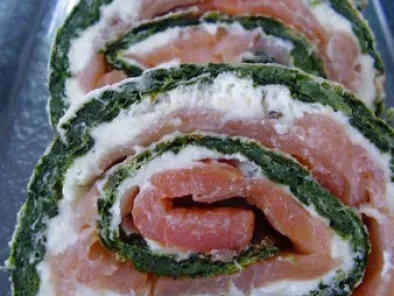 Roulé saumon-épinards.