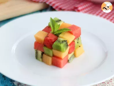 Rubik's Cube de fruits, la salade de fruits design
