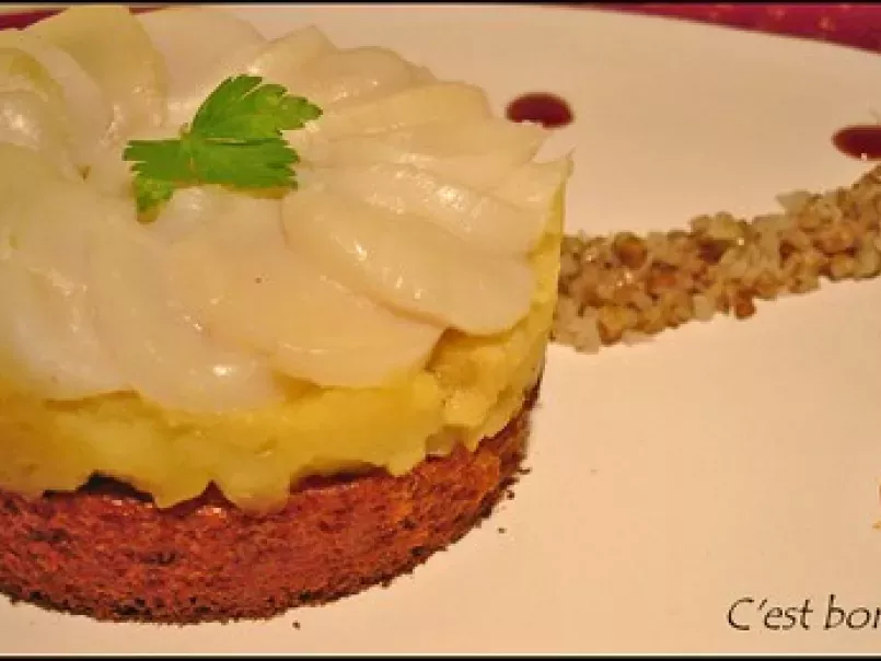 Saint-jacques et pommes sur un gâteau de sarrasin, réduction de cidre... - photo 3