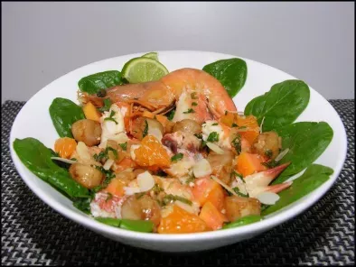 Salade Asiatique de Pétoncles, Crabe et Gambas à la Papaye et à la Clémentine - photo 2