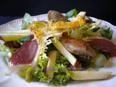 Salade automnale aux filets de caille, magret fumé et fruits de saison - photo 2