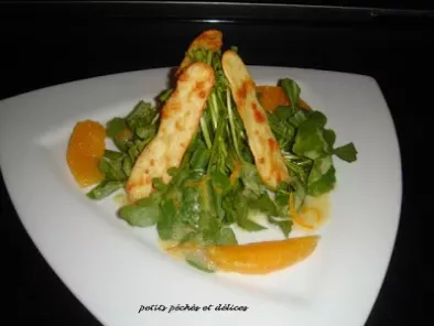 Salade de cresson à l'orange et ses craquelins au parmesan