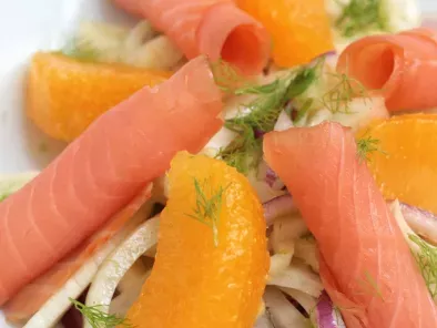 Salade de fenouil, orange & saumon fumé
