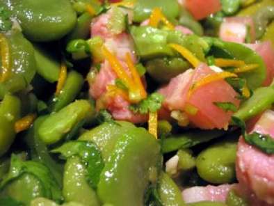 Salade de fèves et lardons et sa vinaigrette à l'orange chaude d'après - photo 3