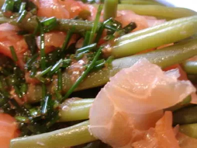 Salade de haricots verts au saumon fumé