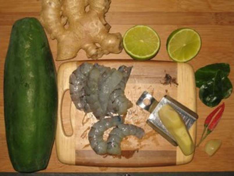 Salade de papaye verte aux crevettes marinées - photo 2