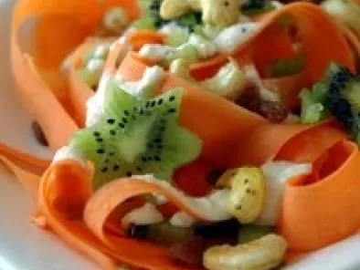 Salade de patate douce et carotte aux deux fruits, sauce cajou-curry, sans blé, sans lait - photo 2