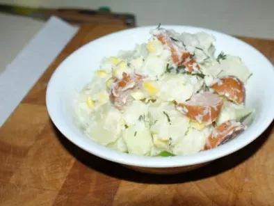 Salade de pomme de terre et de saucisse (ou knack) un peu version polonaise