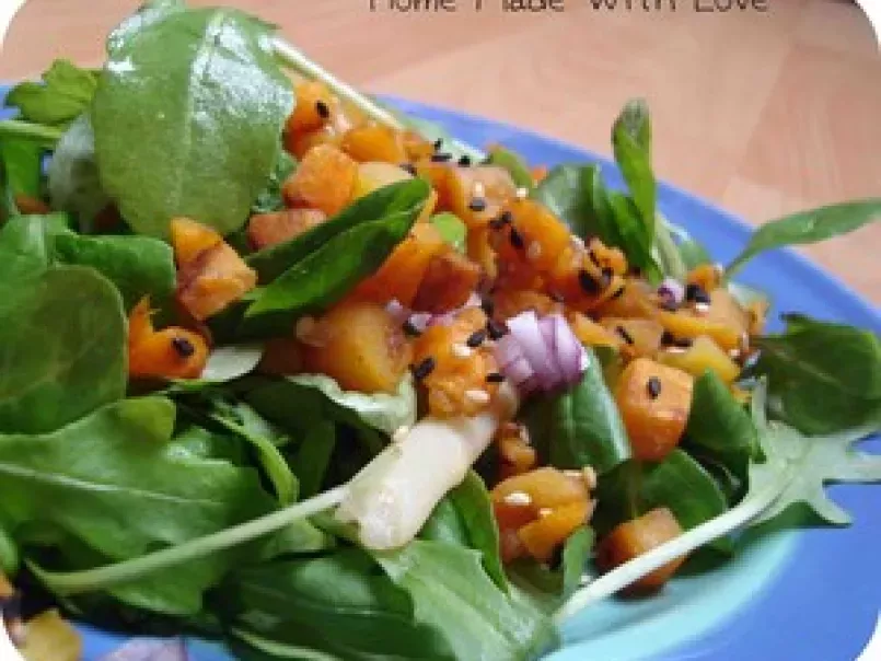 Salade de potiron grillé au sésame bicolore et au miel- 1, 5pt/pers - photo 2
