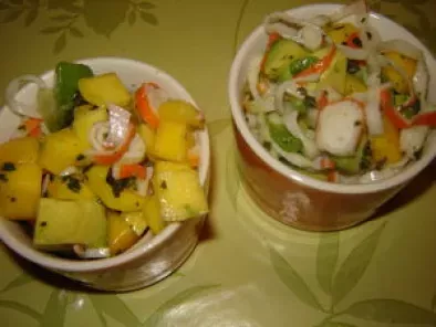Salade de surimi, avocat et mangue