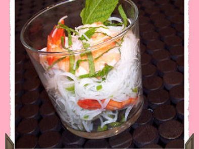 Salade de vermicelle de riz aux crevettes et piments doux (4 points ww)