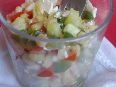 Salade fraicheur au gruau de blé et légumes croquants