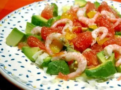 Salade fraîcheur aux crevettes roses, sans blé, sans lait