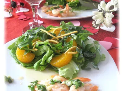 Salade thaï aux crevettes et aux mandarines, une belle idée pour la St-Valentin!