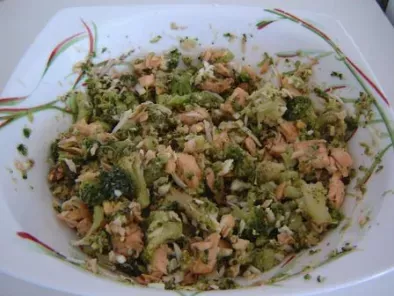 Salade tiède de brocolis au saumon