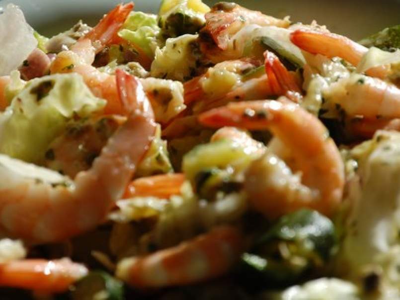 Salade tiède de courgettes aux crevettes - photo 3