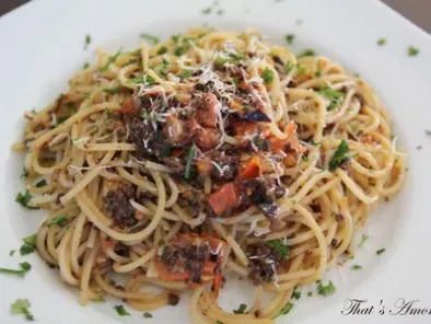 Spaghetti aux champignons et olives - Spaghetti funghi e olive - photo 4