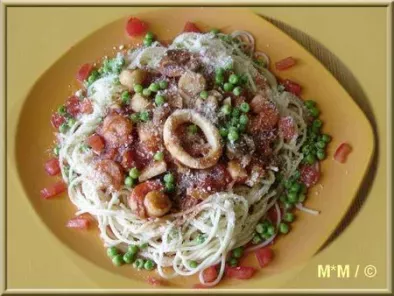 Spaghetti aux fruits de mer à la sauce tomate - photo 2