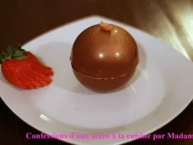 Sphère chocolat-caramel, ou le dessert surprise!