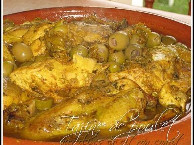 Tajine de poulet au citron confit et olives - photo 2