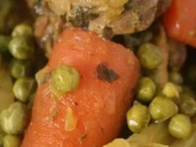 Tajine de veau aux fenouil, carottes et petits pois - photo 2