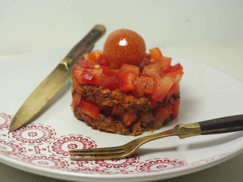 Tartare cru et cuit, saumon tomates et poivron - photo 2