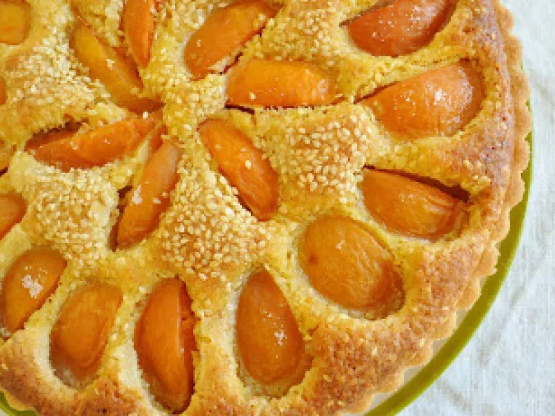 Tarte aux abricots, crème d'amandes sésame et fleur d'oranger - photo 2