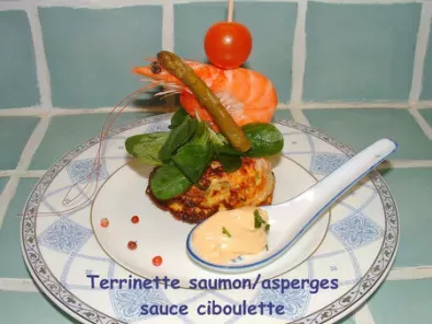 Terrinette Saumon/ Asperges, sauce ciboulette