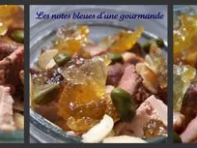 Verrine de magrets de canard, foie gras, amandes, pistaches et fruits confits.. - photo 4