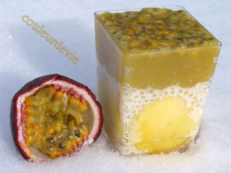 Verrine mangue, perles du japon vanillées et fruits de la passion - photo 2