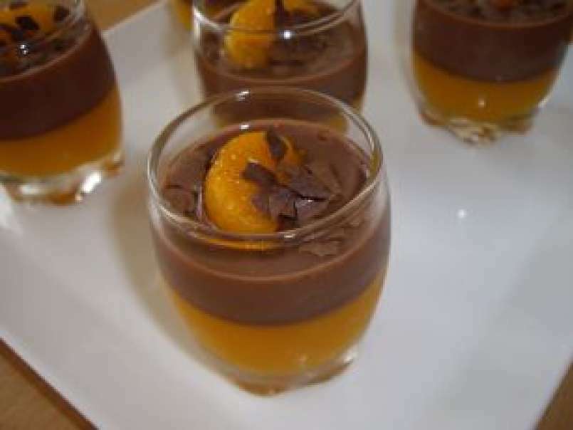 Verrines au Flan Chocolat et Gélifié de Mandarines