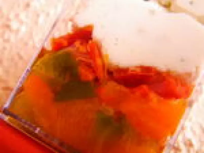 Verrines aux poivrons marinés, chorizo et chèvre frais - photo 2