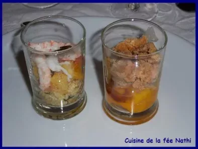 Verrines foie gras et langoustines