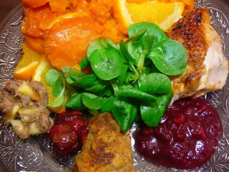 Volaille farcie à l'orange, sauce cranberry-orange et gratin de patates douces - photo 3