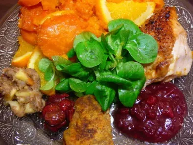 Volaille farcie à l'orange, sauce cranberry-orange et gratin de patates douces - photo 3