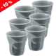 Gobelets froiss�s 8 cl expresso, gris, lot de 6 pi�ces