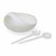 Saladier design avec couverts, blanc glac�