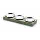 Bols ap�ritif inox et pr�sentoir bambou, 4 pi�ces