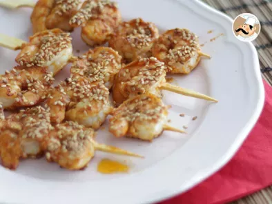 Brochettes de crevettes et sa sauce chinoise