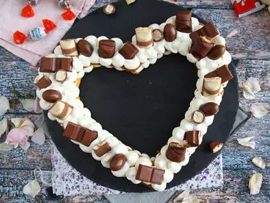 Tarte coeur aux Kinder - Heart Cake
