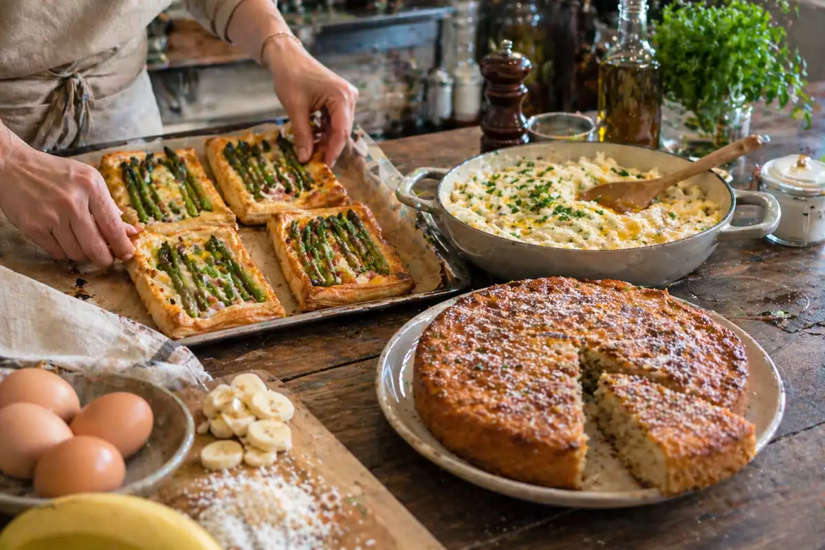 Menu du jour du 26 avril : Savourez un repas équilibré avec des asperges, de la morue et un gâteau fondant