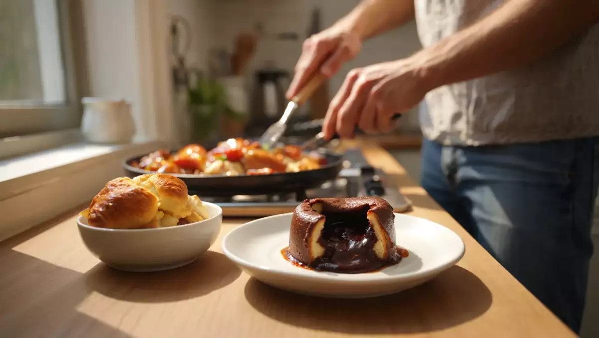Menu du jour, 4 juin : une journée gourmande avec croissants apéritifs, poulet mariné et fondant au chocolat