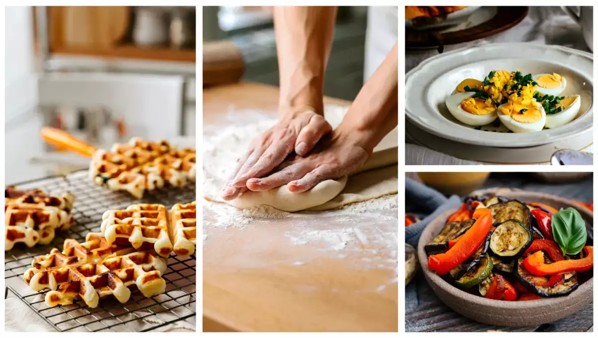 Menu végétarien, 25 juin : oeufs mimosa, une ratatouille de poivrons grillés et des gaufres liégeoises